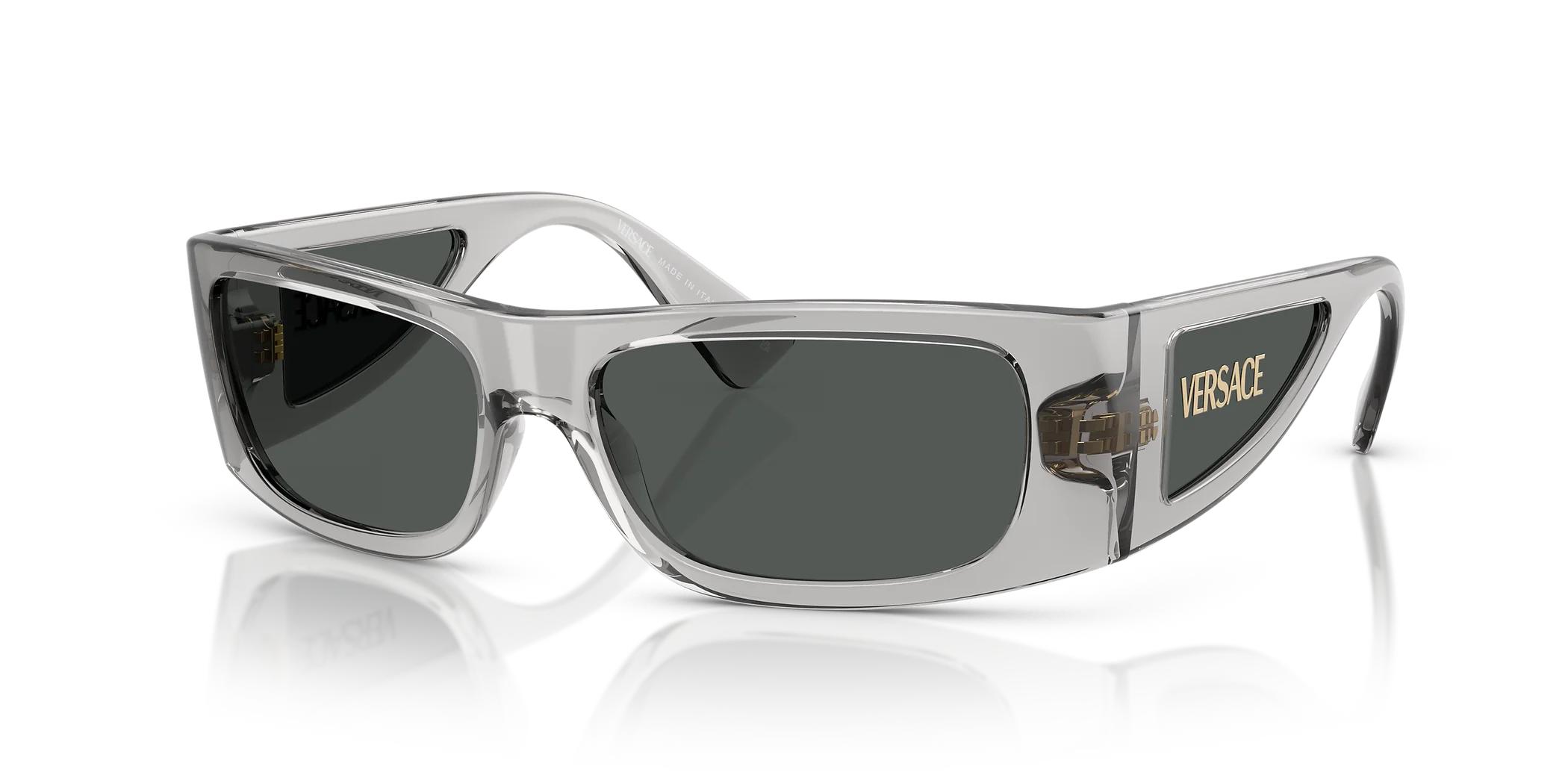 Lentes Versace Transparente Plateado logo en letra