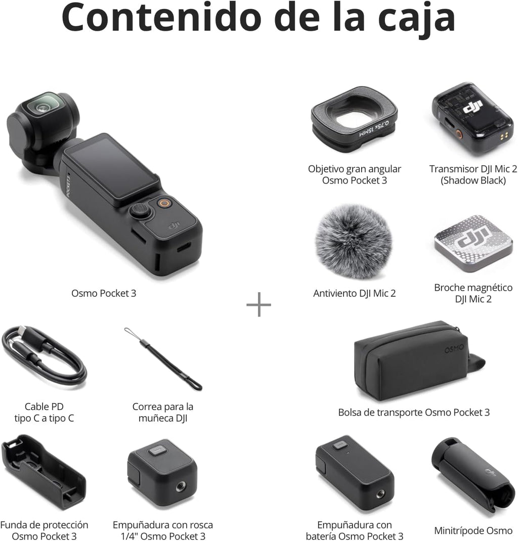 DJI Osmo Pocket 3 Creator Combo – Cámara 4K Profesional para Creadores